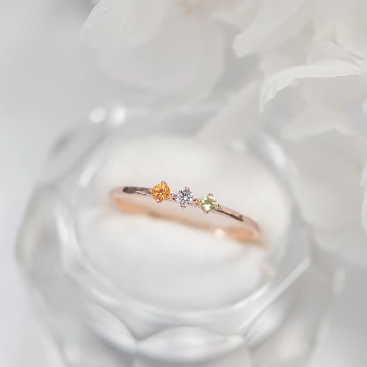 K10ピンクゴールドの誕生石リング