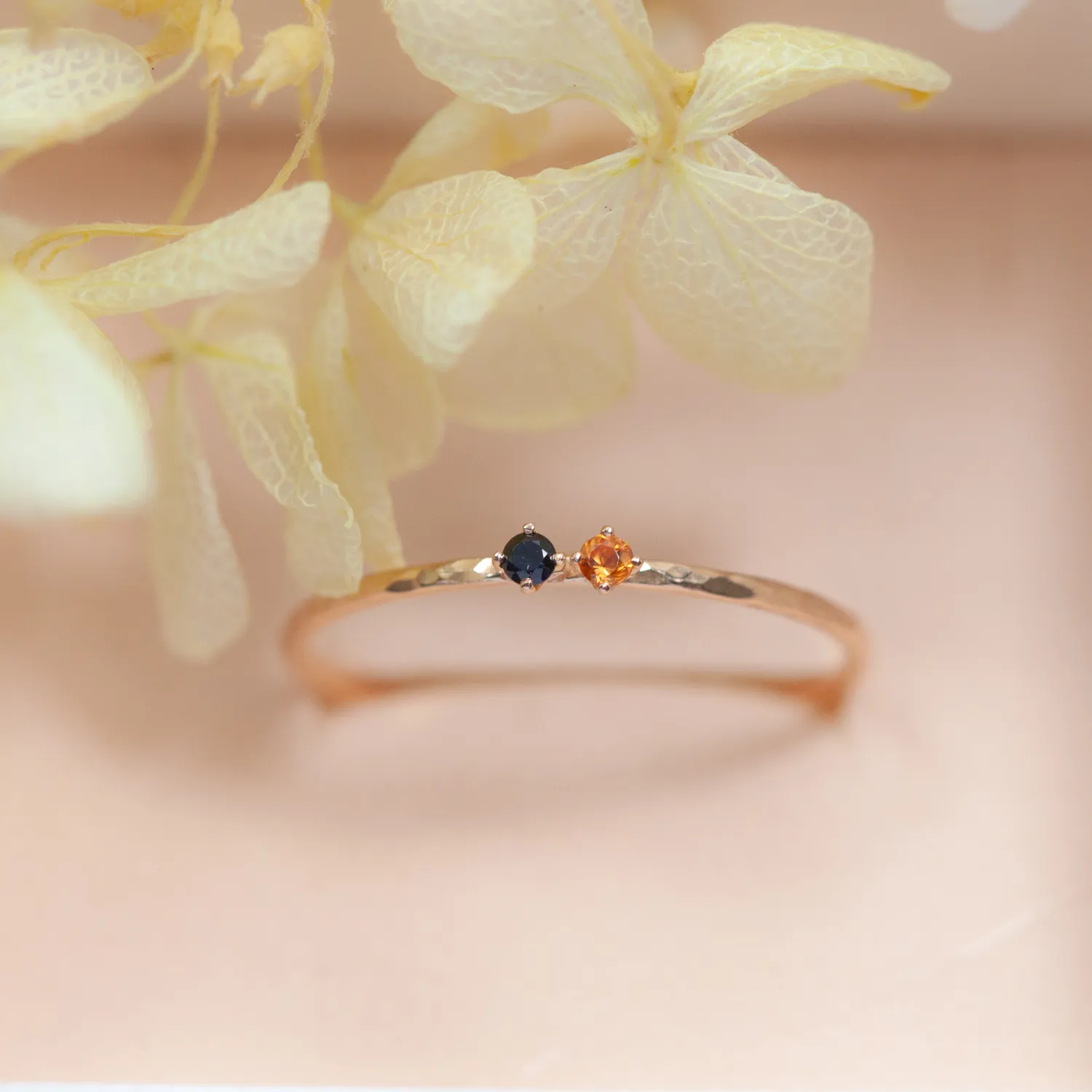 K18ピンクゴールドの誕生石リング